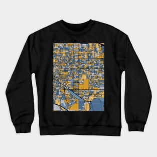 Tucson Map Pattern in Blue & Gold Crewneck Sweatshirt